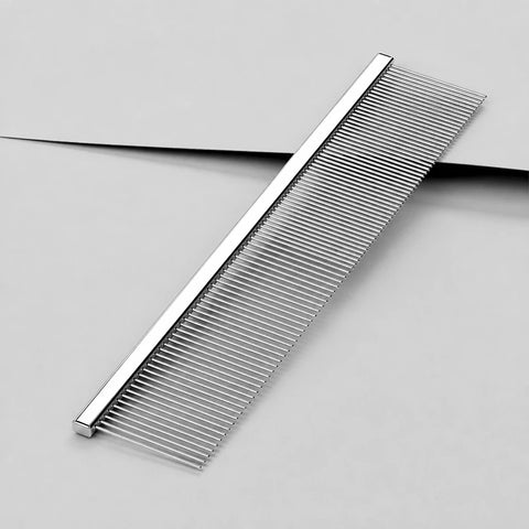 Stainless Steel Dual-Tooth Grooming Comb for Cats & Dogs
