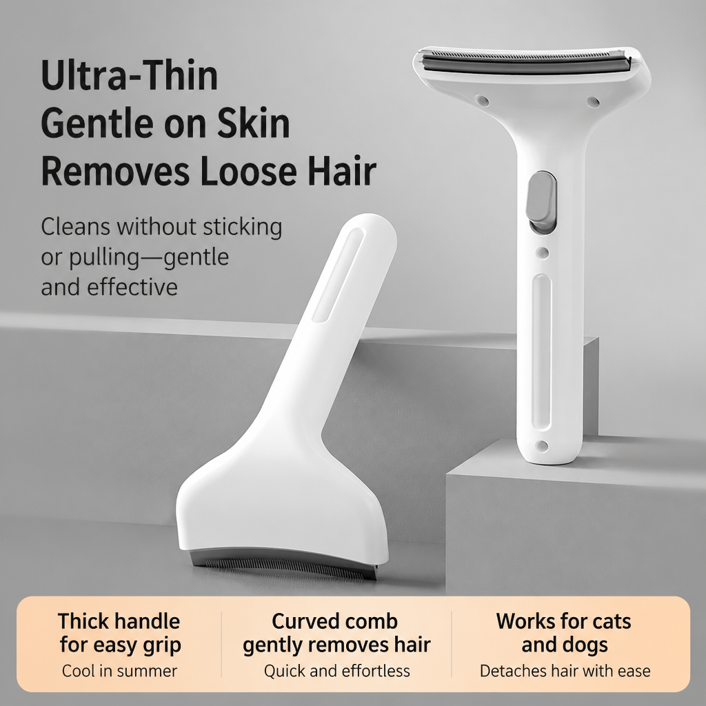 Curved-Tooth Thinning Comb for Cats & Dogs