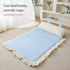 Cotton-Linen Cooling Pet Mat with Bunny-Ear Pillow - p-00104