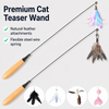 Interactive Feather Cat Toy Wand - p-00053