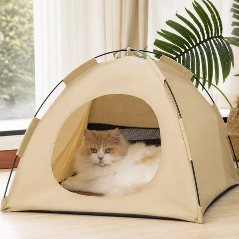 Portable Enclosed Tent Bed for Cats and Small Dogs