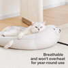 Semi-Enclosed Washable Cat Bed for Year-Round Use