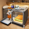 Indoor Dog Crate with Separate Toilet Area for Small Dogs
