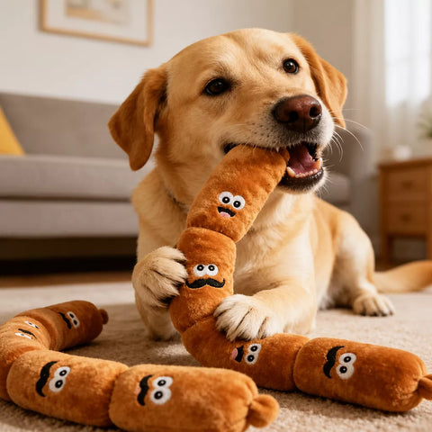 Four-Section Sausage Squeaky Dog Toy