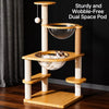 Wooden Cat Tree with Hideaway and Scratching Post