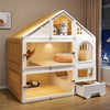 Multi-Level Indoor Cat House with Litter Box Area
