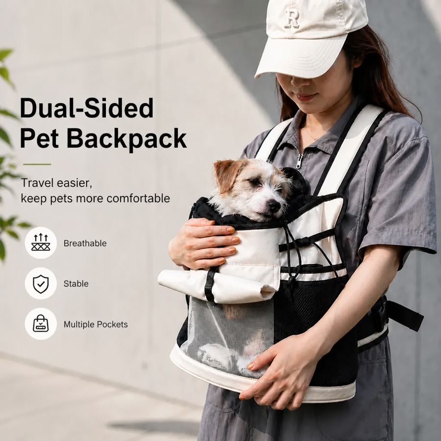 Mesh pet carrier backpack for cats and small dogs