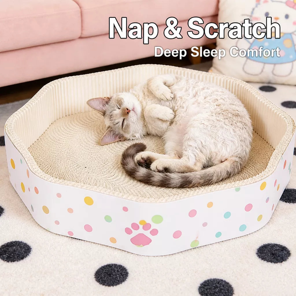 Petal-Style Corrugated Cardboard Cat Scratcher Bed