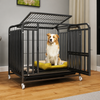 Reinforced Metal Dog Crate with Integrated Toilet Area