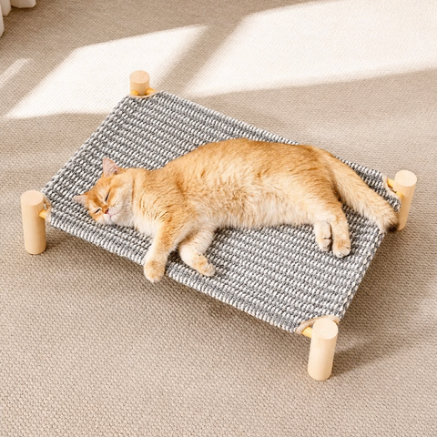 Washable Hammock-Style Cat Bed with Scratch Pad