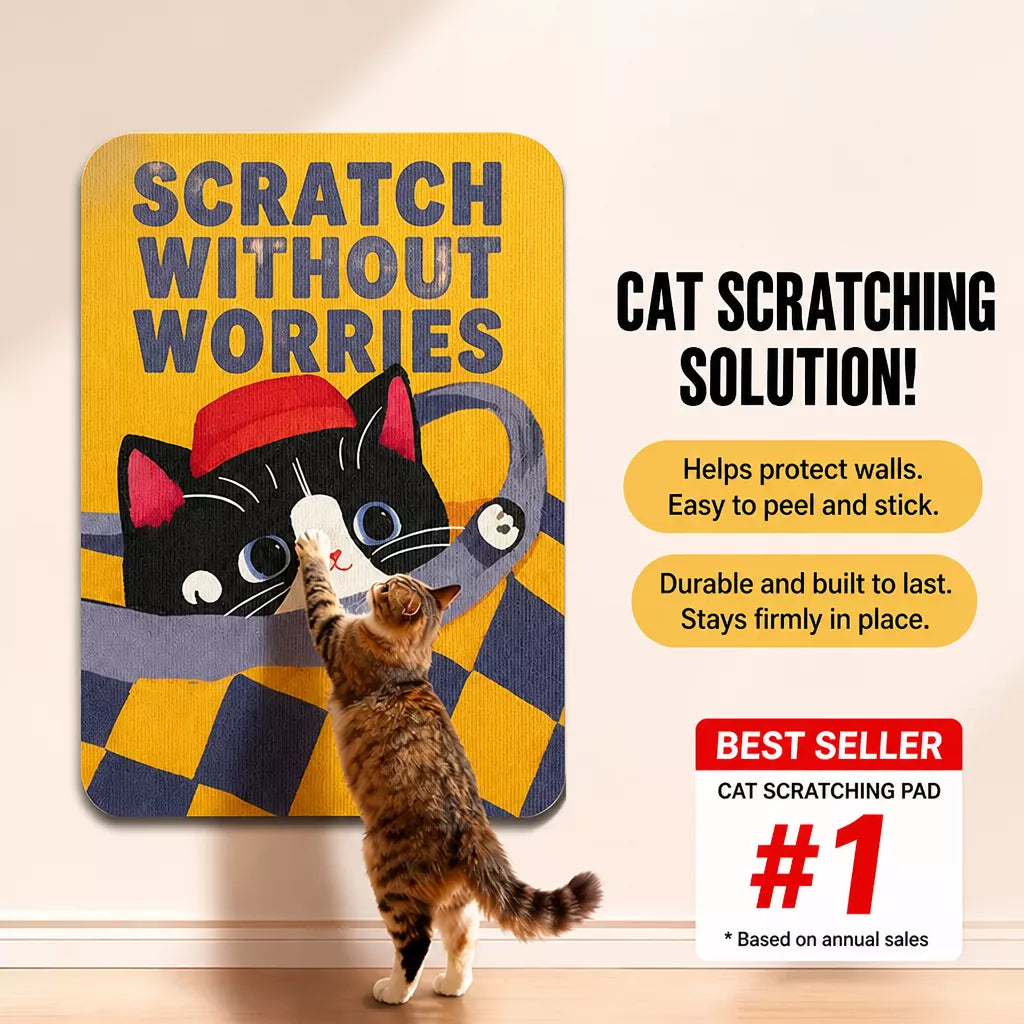 Vertical Adhesive Felt Cat Scratcher Mat for Walls & Furniture