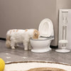 Toilet-Shaped Pet Water Bowl with Wide Opening