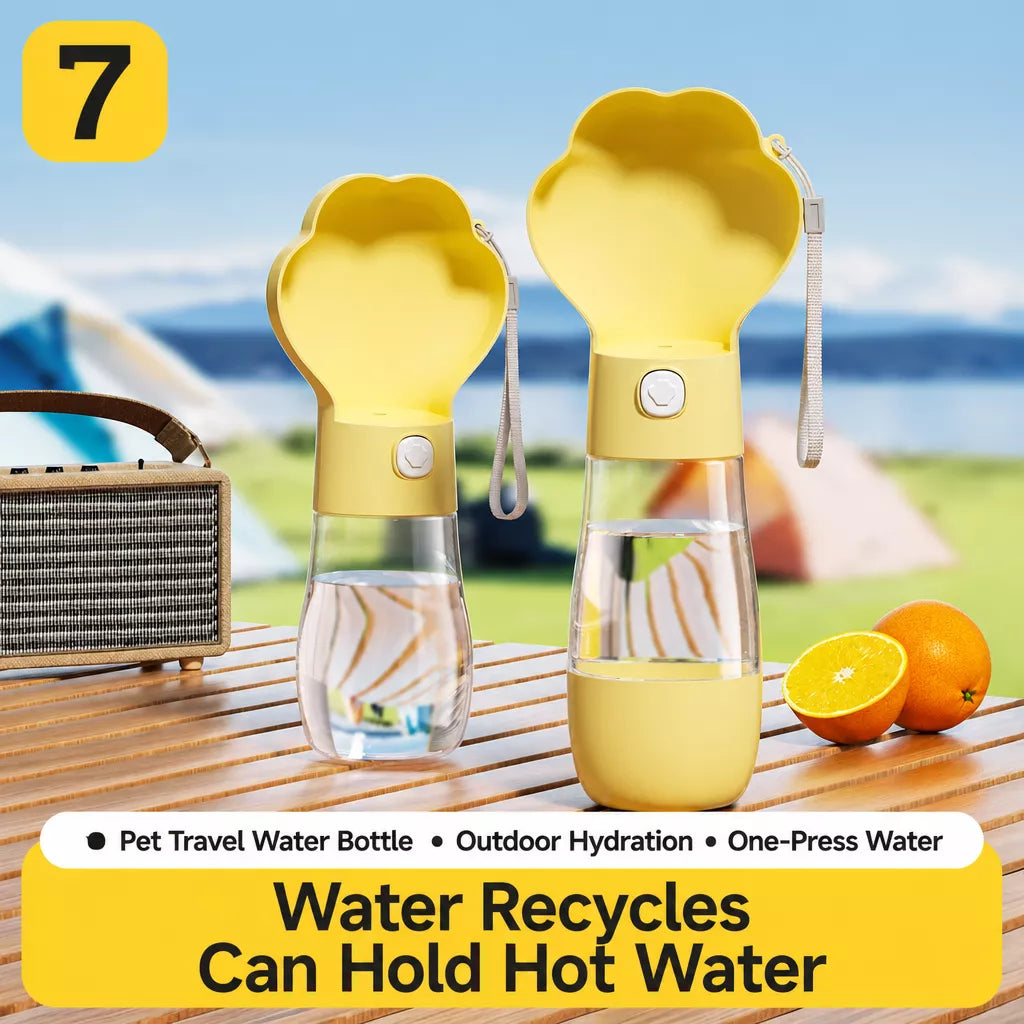 Portable Dog Water Bottle with Foldable Bowl