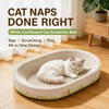 Oval Cat Scratcher with Integrated Lounge Bed