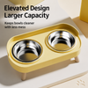 Double Stainless Steel Dog Bowls with Anti-Tip Feeding Stand