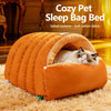 Semi-Enclosed Faux-Fur Pet Bed for Small Pets