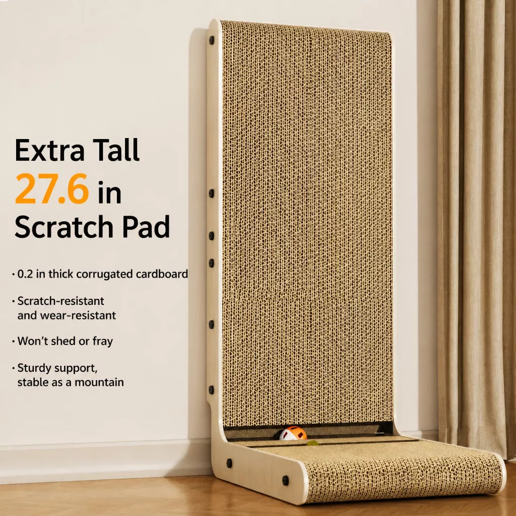 L-Shaped Corrugated Cardboard Cat Scratcher