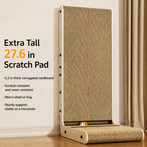 L-Shaped Corrugated Cardboard Cat Scratcher