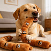 Sausage-Shaped Squeaky Dog Toy for Tug and Interactive Play