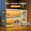 Multi-Level Cat Condo with Integrated Litter Box