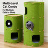 Multi-Level Cat Tree with Enclosed Hideaway and Scratching Board
