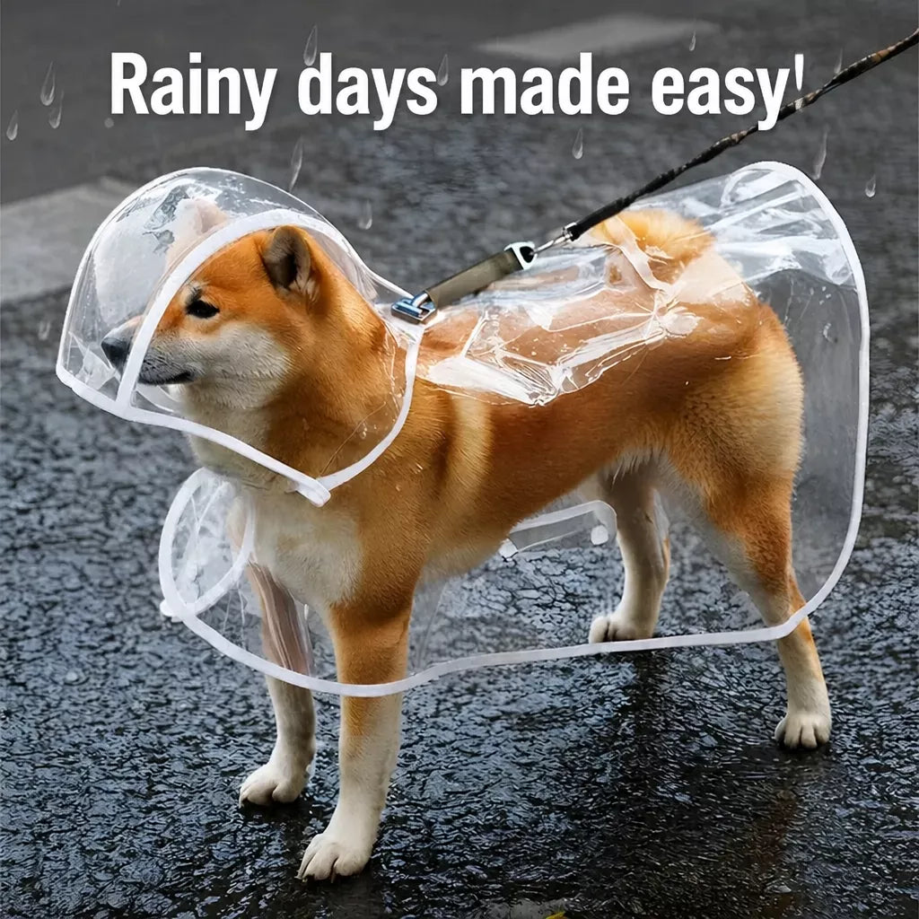 Dog Rain Poncho with Belly Coverage