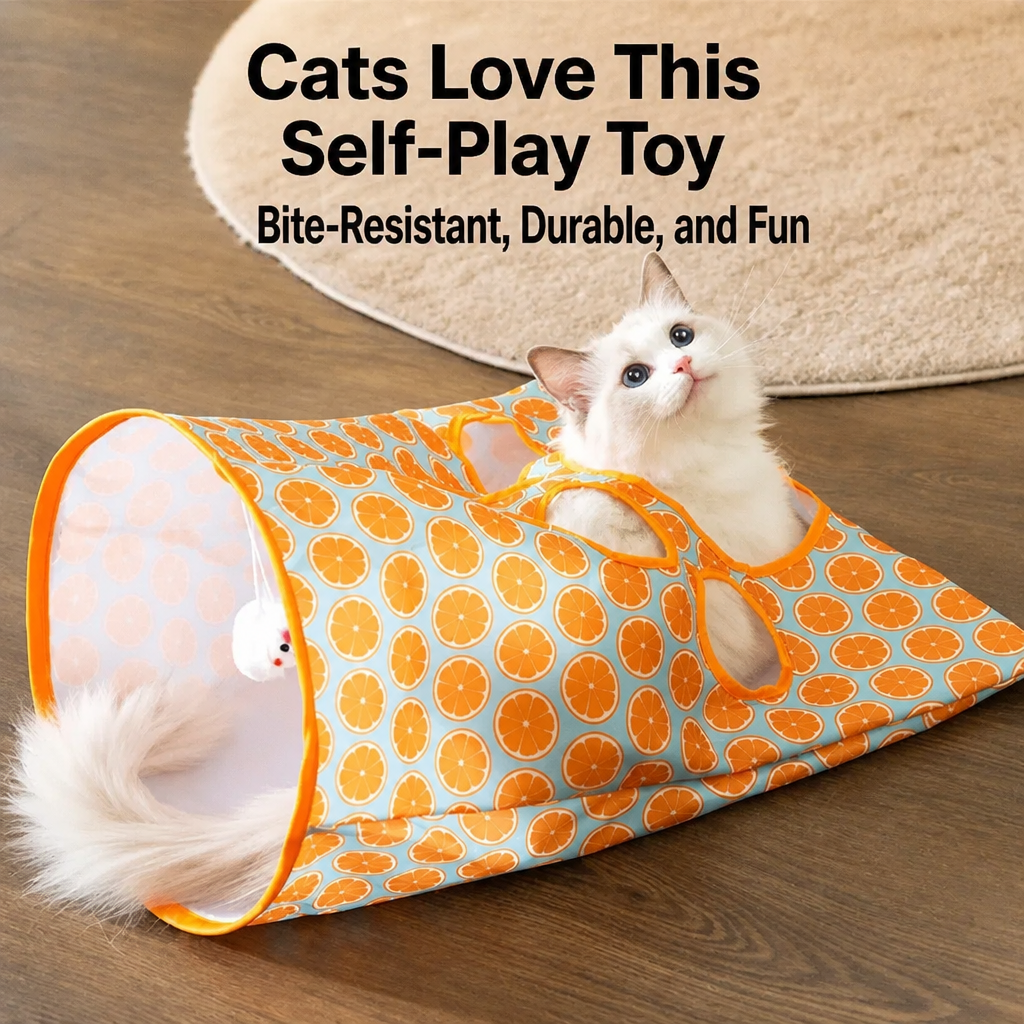 Foldable Crinkle Cat Tunnel Toy
