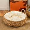 Handwoven Rattan Cat Bed for Cats & Small Dogs