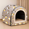 Semi-Enclosed Waterproof Pet Bed with Washable Cover
