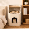 Square Sisal Cat Scratching Barrel with Cozy Cat Bed