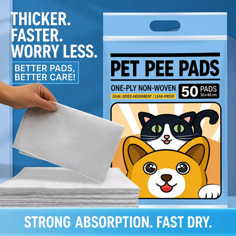 Absorbent Pet Urine Cleanup Sheets for Dogs & Cats