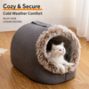 Enclosed Plush Pet Bed with Carry Handle