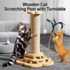 Sunflower 5-in-1 Cat Scratcher Turntable with Wood & Cotton-Linen