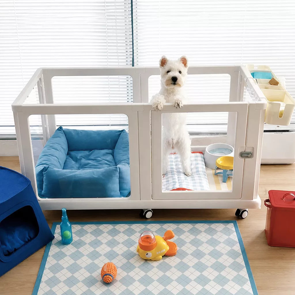 Movable Indoor Playpen with Door for Small Dogs