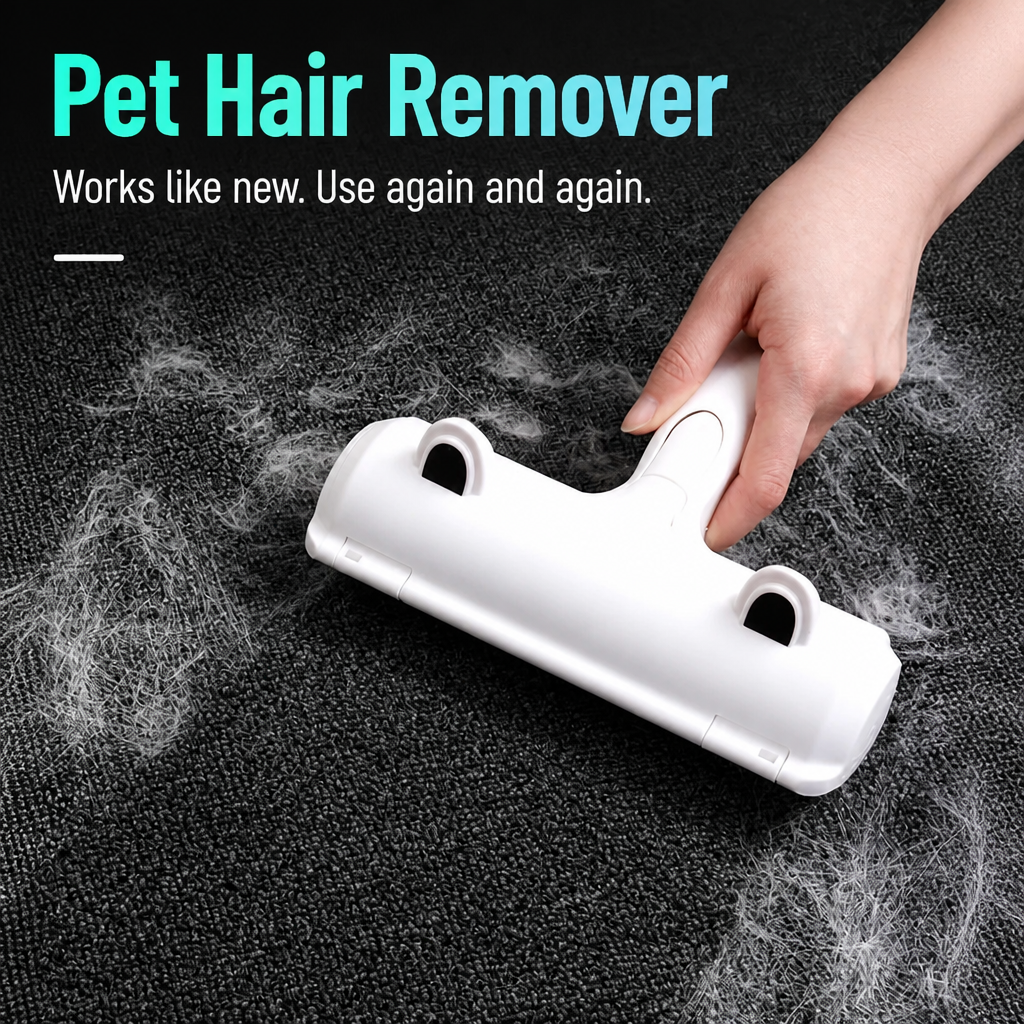 Reusable Pet Hair Remover Roller for Clothing & Upholstery