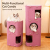4-Tier Cat Tree with Enclosed House and Scratch Pad