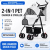 Foldable Pet Stroller with Detachable Carrier for Dogs & Cats