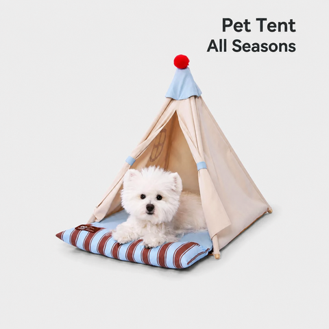 Semi-Enclosed Pet Tent Bed for Cats and Dogs