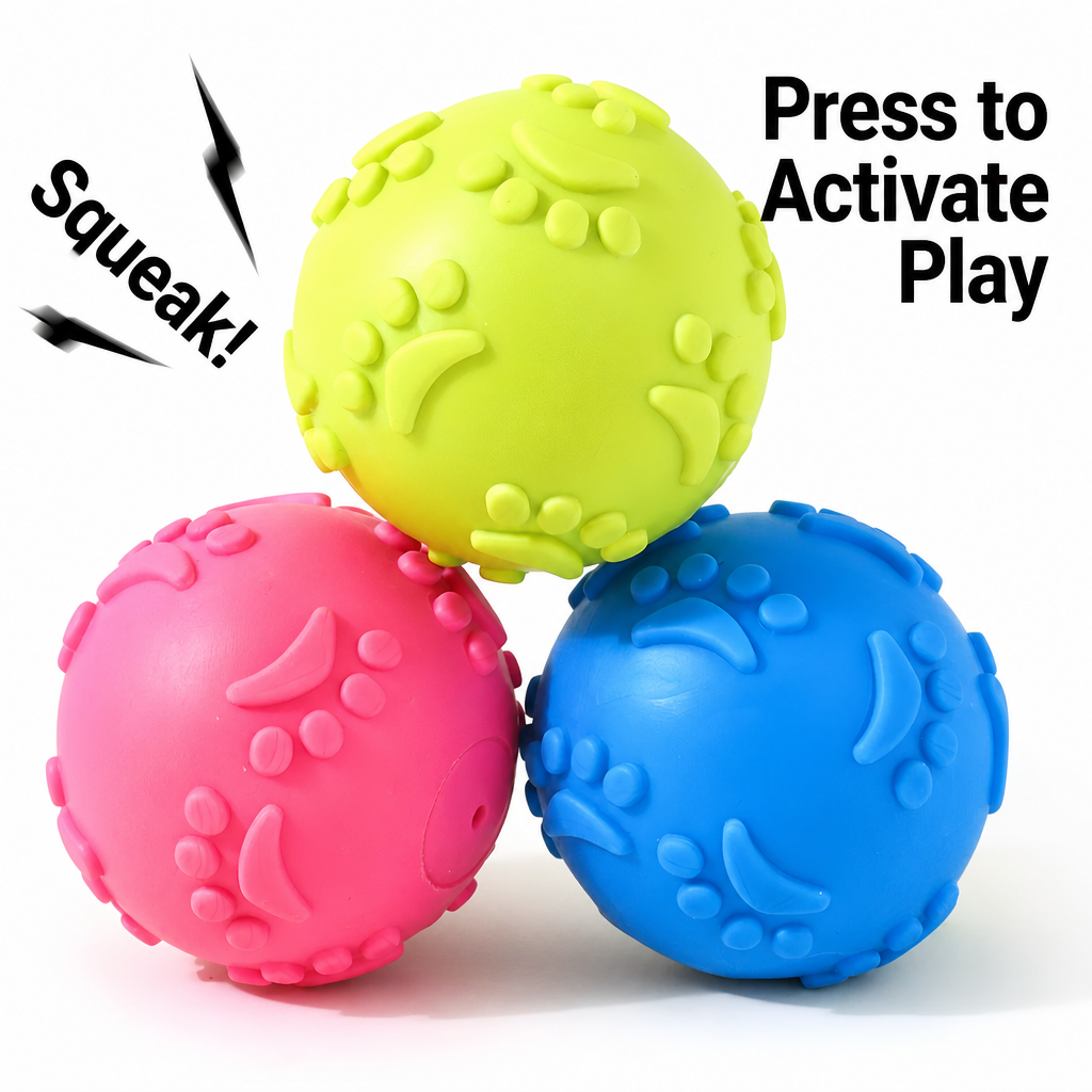 Paw-Shaped Squeaky Ball Dog Toy