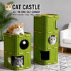 Multi-Level Cat Tree with Enclosed House and Scratching Areas