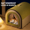 Enclosed Plush Pet Bed with Door Curtain for Cats and Dogs