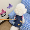Denim-Style Nylon Pet Harness with Optional Leash for Small Pets