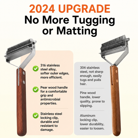 Double-Sided Grooming Comb for Medium to Large Dogs & Long-Haired Cats