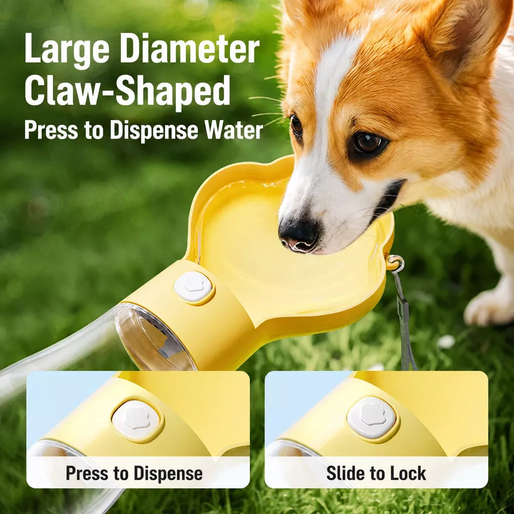 Portable Dog Water Bottle with Foldable Bowl
