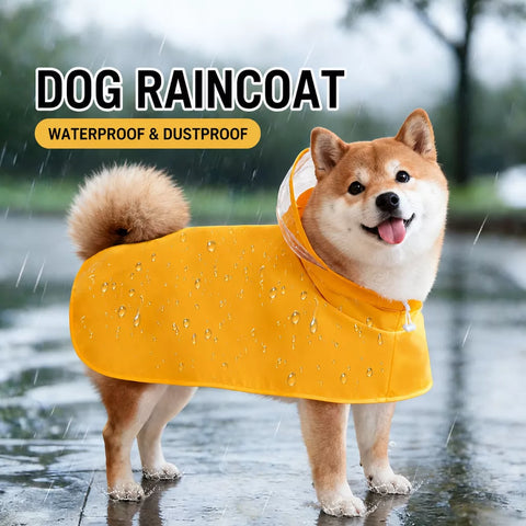 Waterproof Full-Coverage Dog Rain Poncho for Rainy Walks