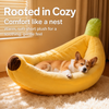 Banana-Shaped Plush Pet Bed for Cats and Small Dogs