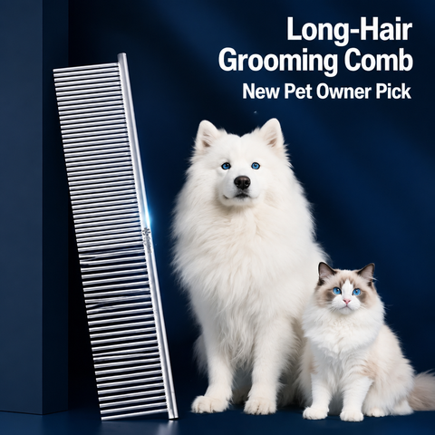 Stainless Steel Grooming Comb for Cats & Dogs
