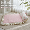 Cotton-Linen Cooling Pet Mat with Bunny-Ear Pillow - p-00104