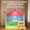 Multi-Level Indoor Cat House with Litter Box Area