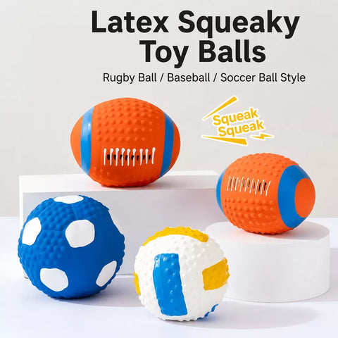 Squeaky Sports Dog Balls for Small and Medium Dogs